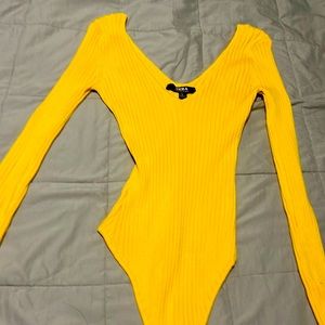 yellow bodysuit, brand new